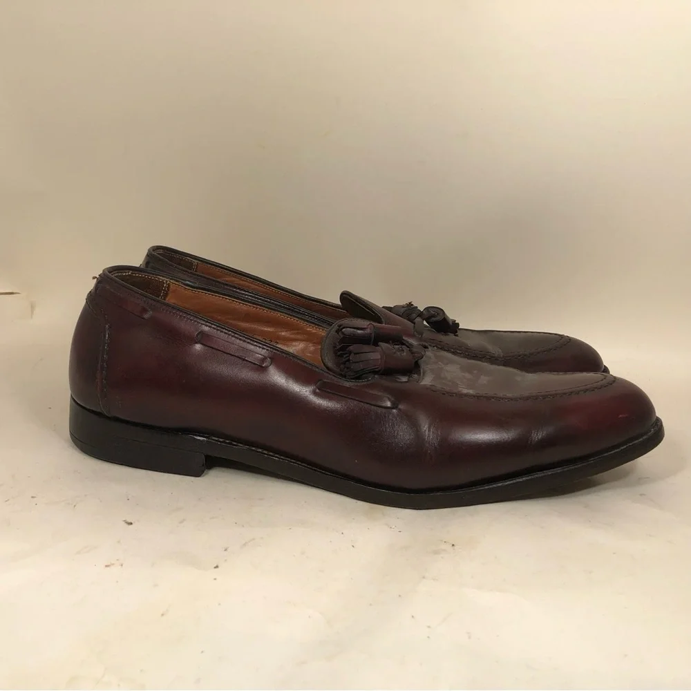 Alden X Brooks Brothers Oxblood Calfskin Tassel Loafers Size 12 C Made In USA